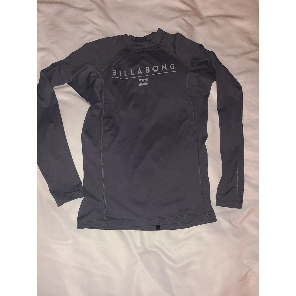 Billabong Rash Guard Long Sleeve Swim Shirt Gray UPF 50+ Medium UV Protection